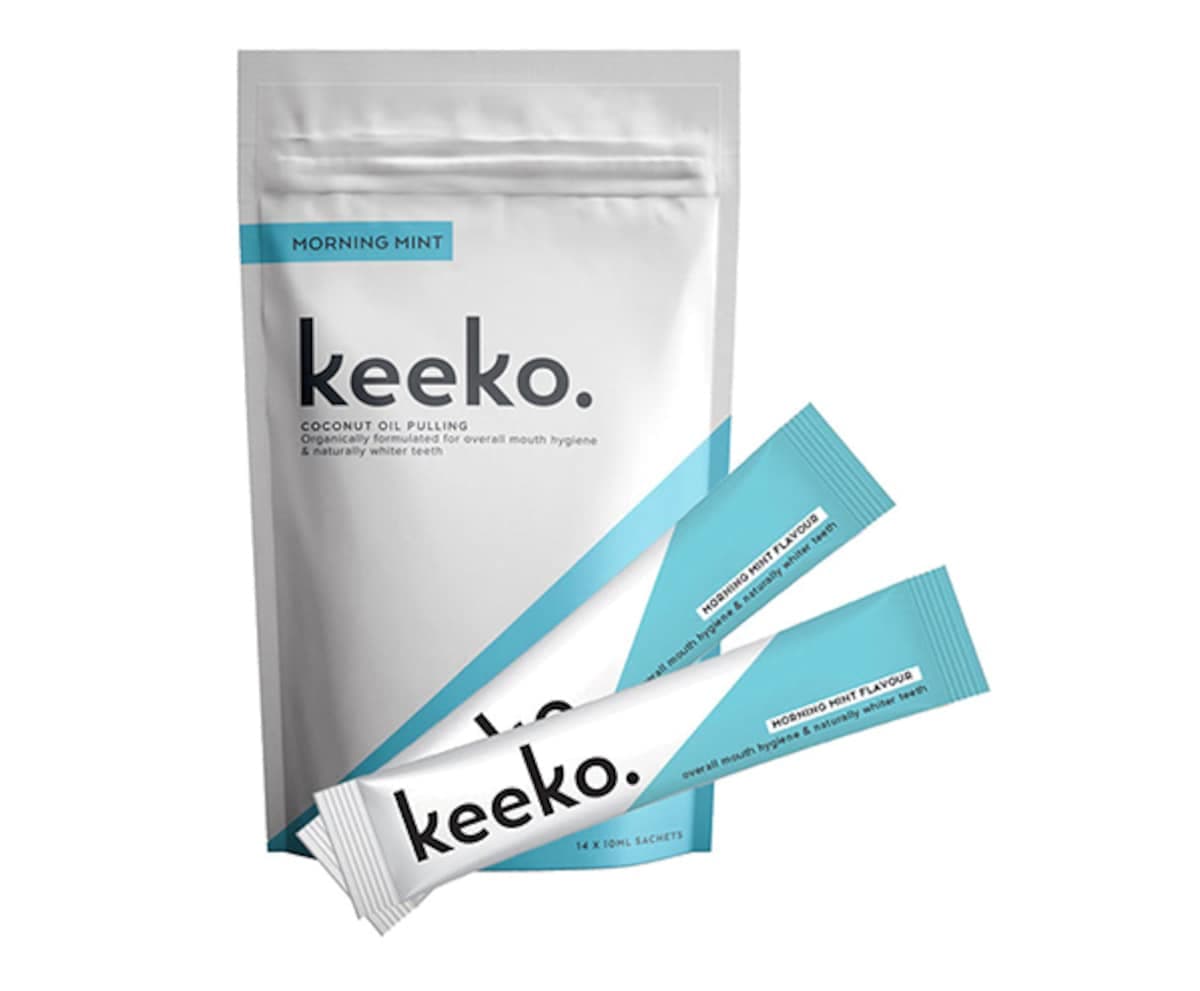 Keeko Morning Mint Oil Pulling Sachets 14 X 10Ml