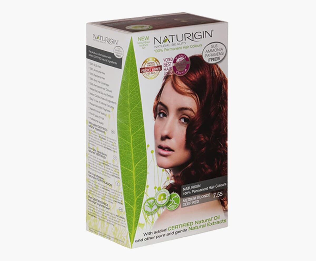 Naturigin 7.55 Medium Blonde Deep Red Natural Permanent Hair Colour