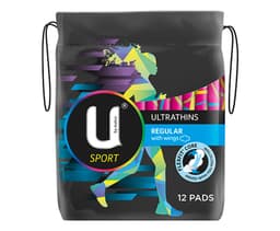 U By Kotex Sport Ultrathins Regular Wing Pads 12 Pack