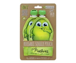 Little Mashies Reusable Squeeze Pouch Green 130Ml X 2