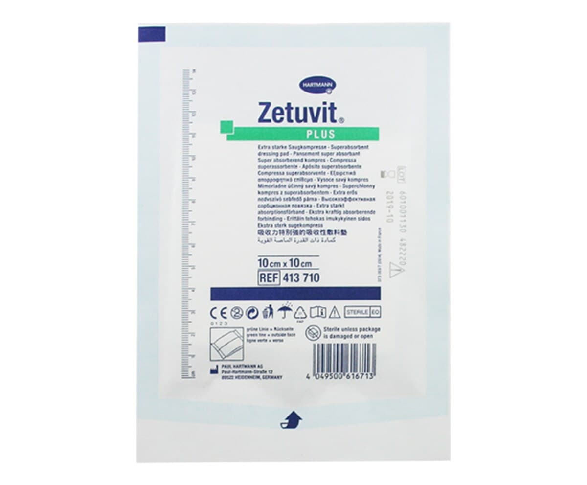 Hartmann Zetuvit Plus Super Absorbent Dressing 10Cm X 10Cm Single