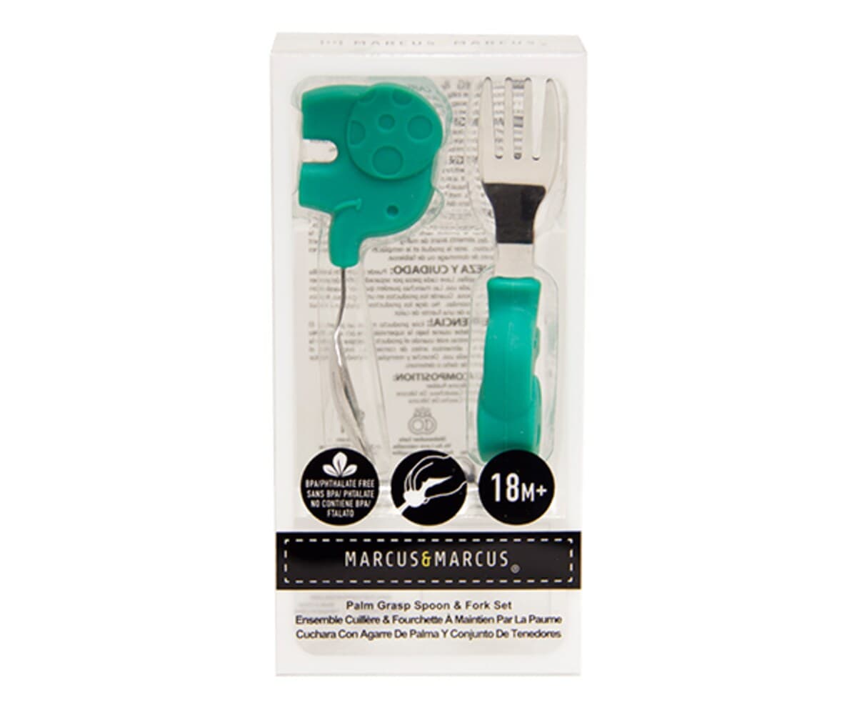 Marcus & Marcus Palm Grasp Fork & Spoon Set Green