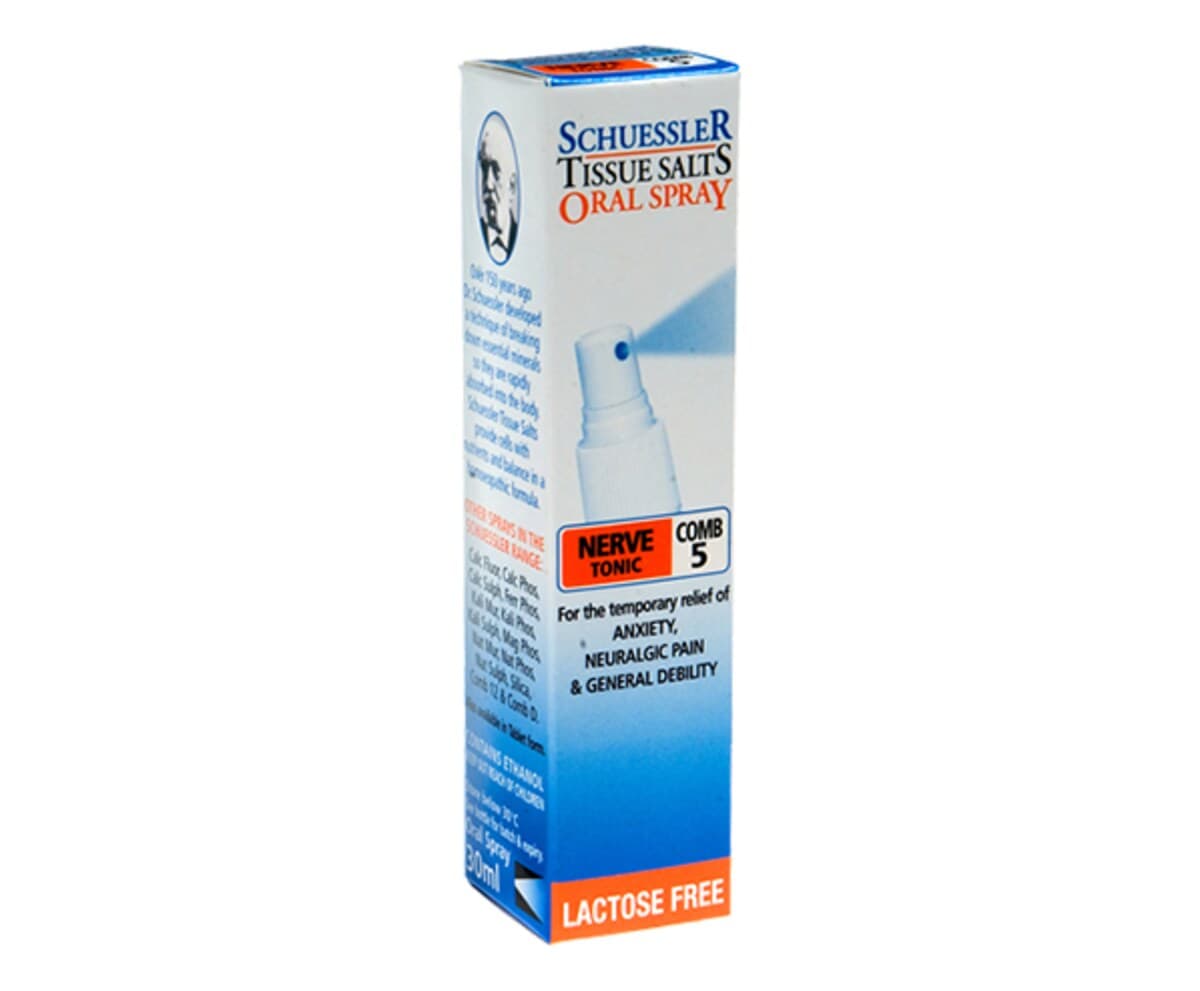 Schuessler Tissue Salts Comb 5 Nerve Tonic Spray 30Ml