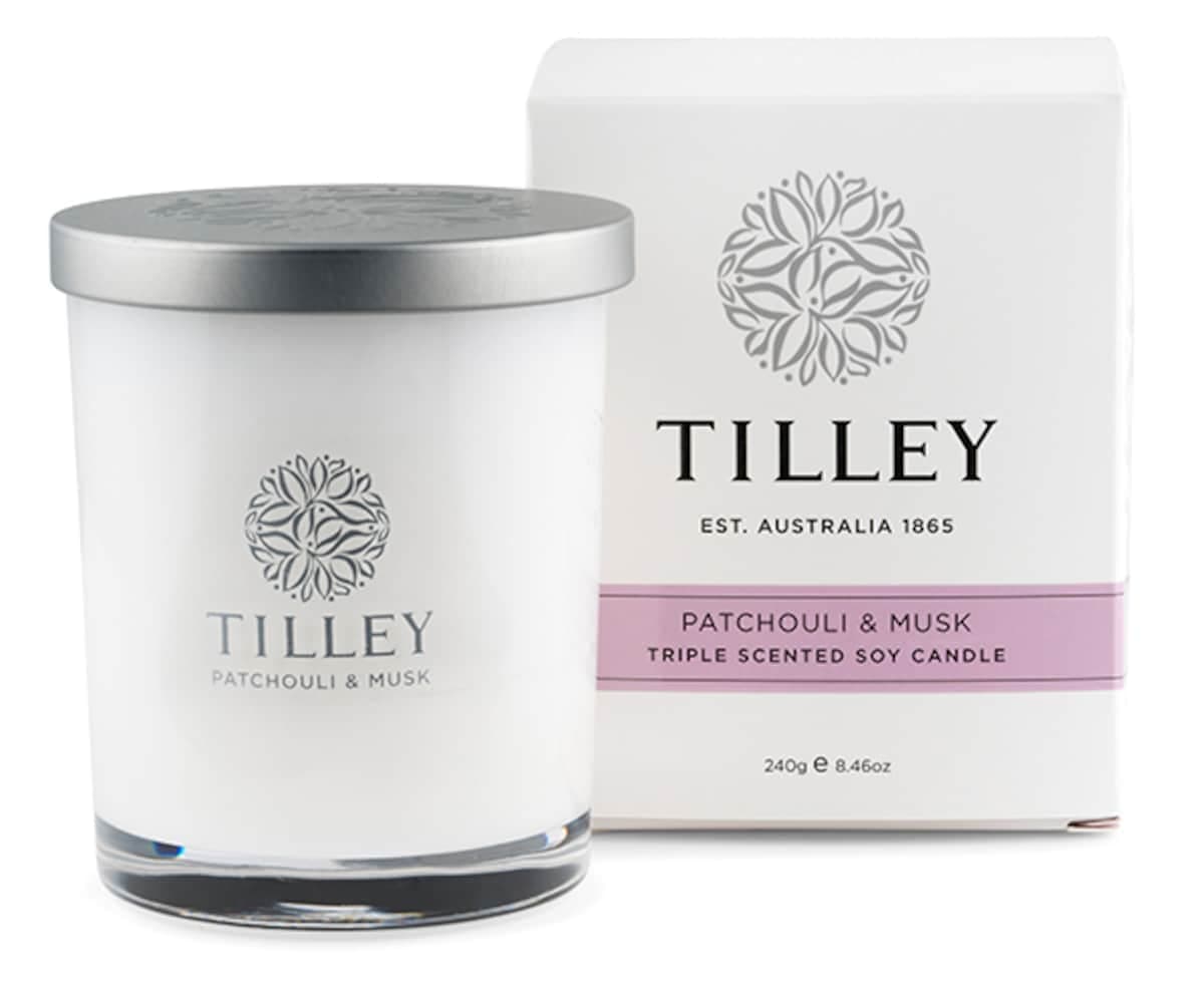 Tilley Scented Soy Candle Patchouli & Musk 240G