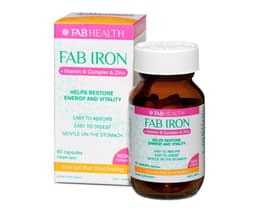 Fab Iron + Vitamin B + Zinc 60 Capsules