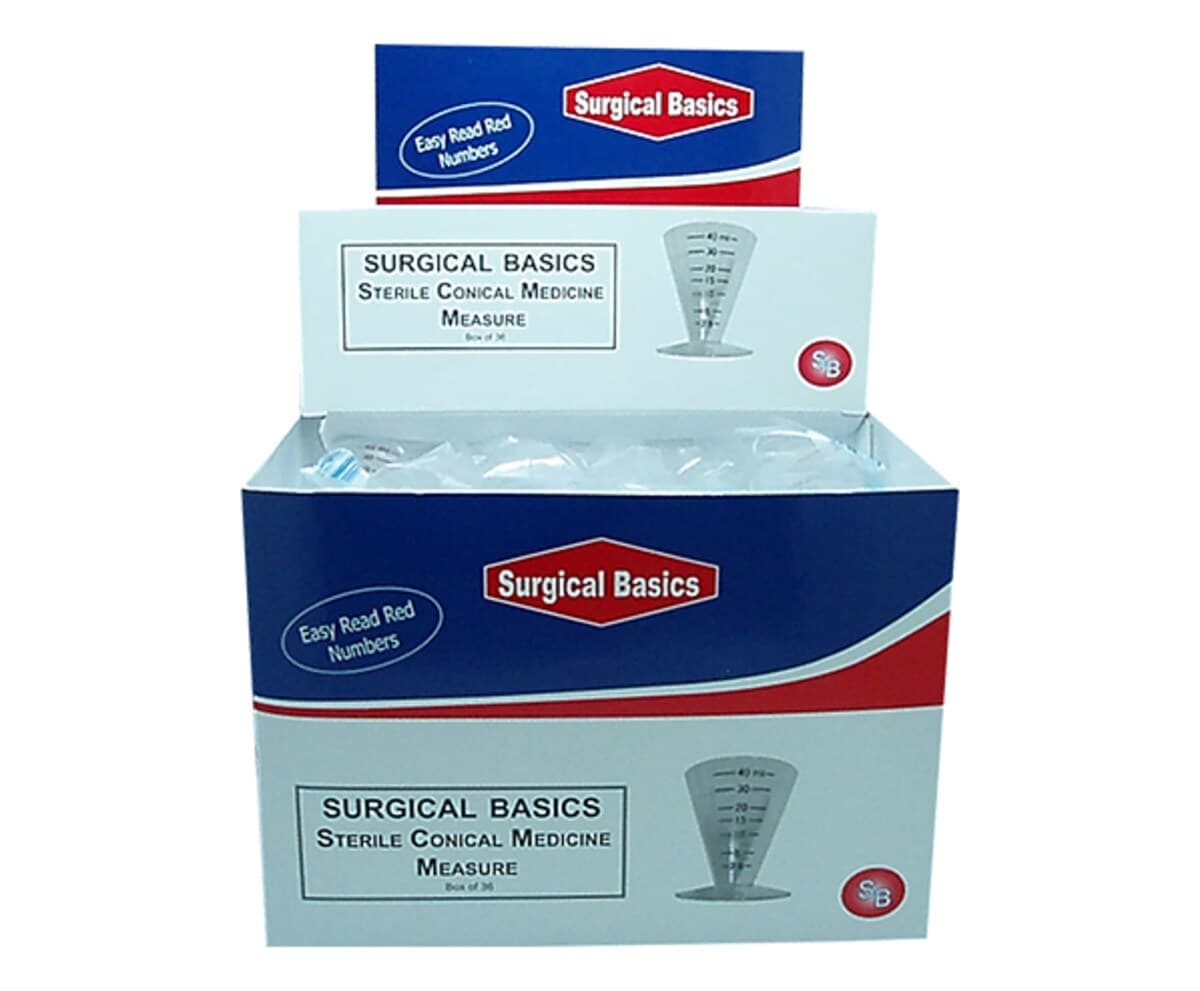 Surgical Basics Sterile Conical Medicine Measure 40Ml