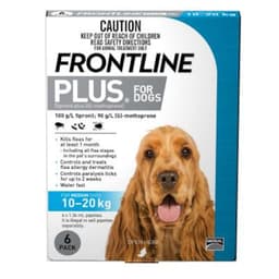 Frontline Plus For Medium Dogs 10-20Kg Blue 6 Doses