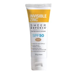 Invisible Zinc Sheer Defence Tinted Moisturiser Spf50 Light 50G