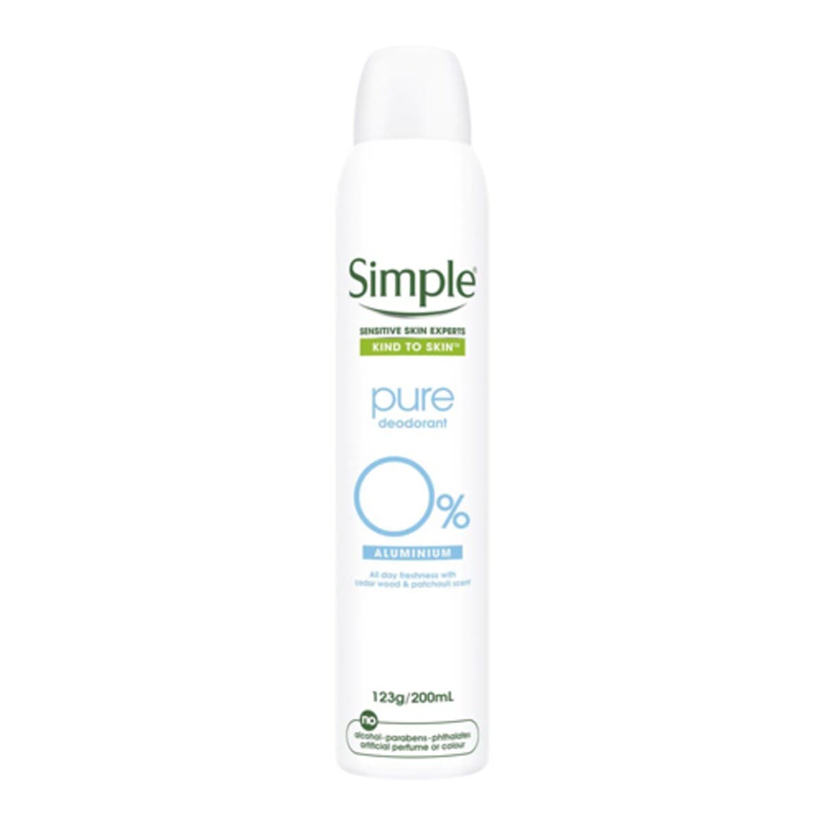 Simple Pure Deodorant Spray Aluminium Free 200Ml