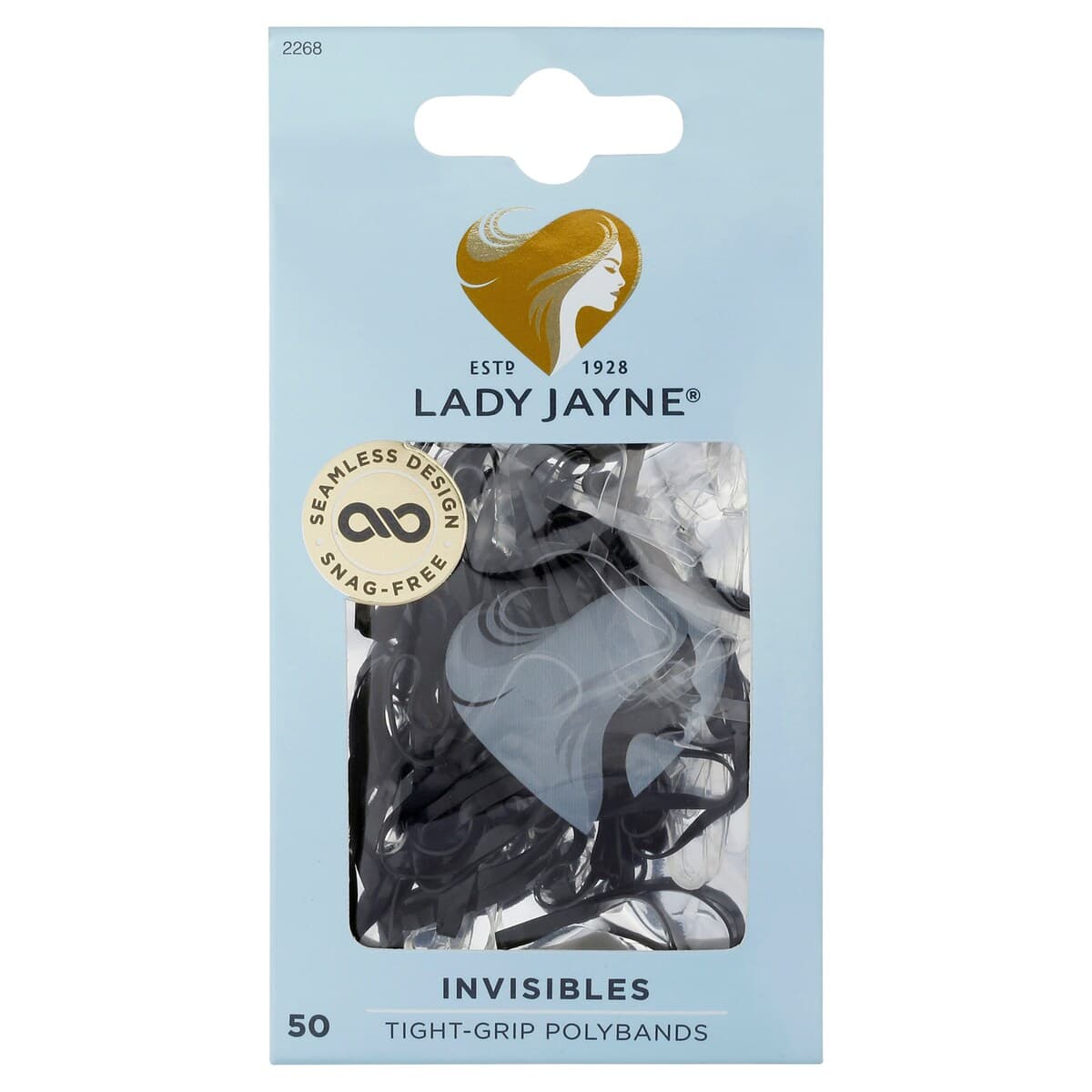 Lady Jayne Black Snagless Elastomer Elastics 50 Pack