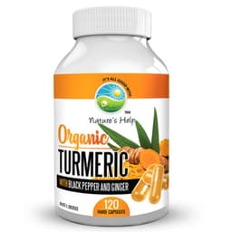 Nature's Help Organic Turmeric With Black Pepper And Ginger 120 Capsules