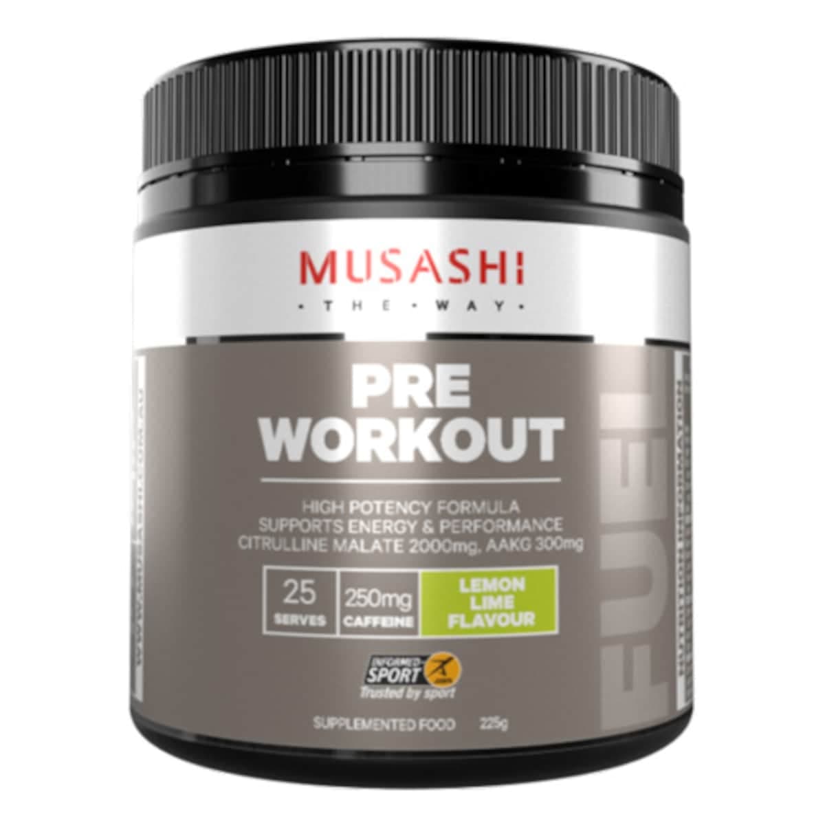 Musashi Pre Workout Lemon Lime Flavour 225G