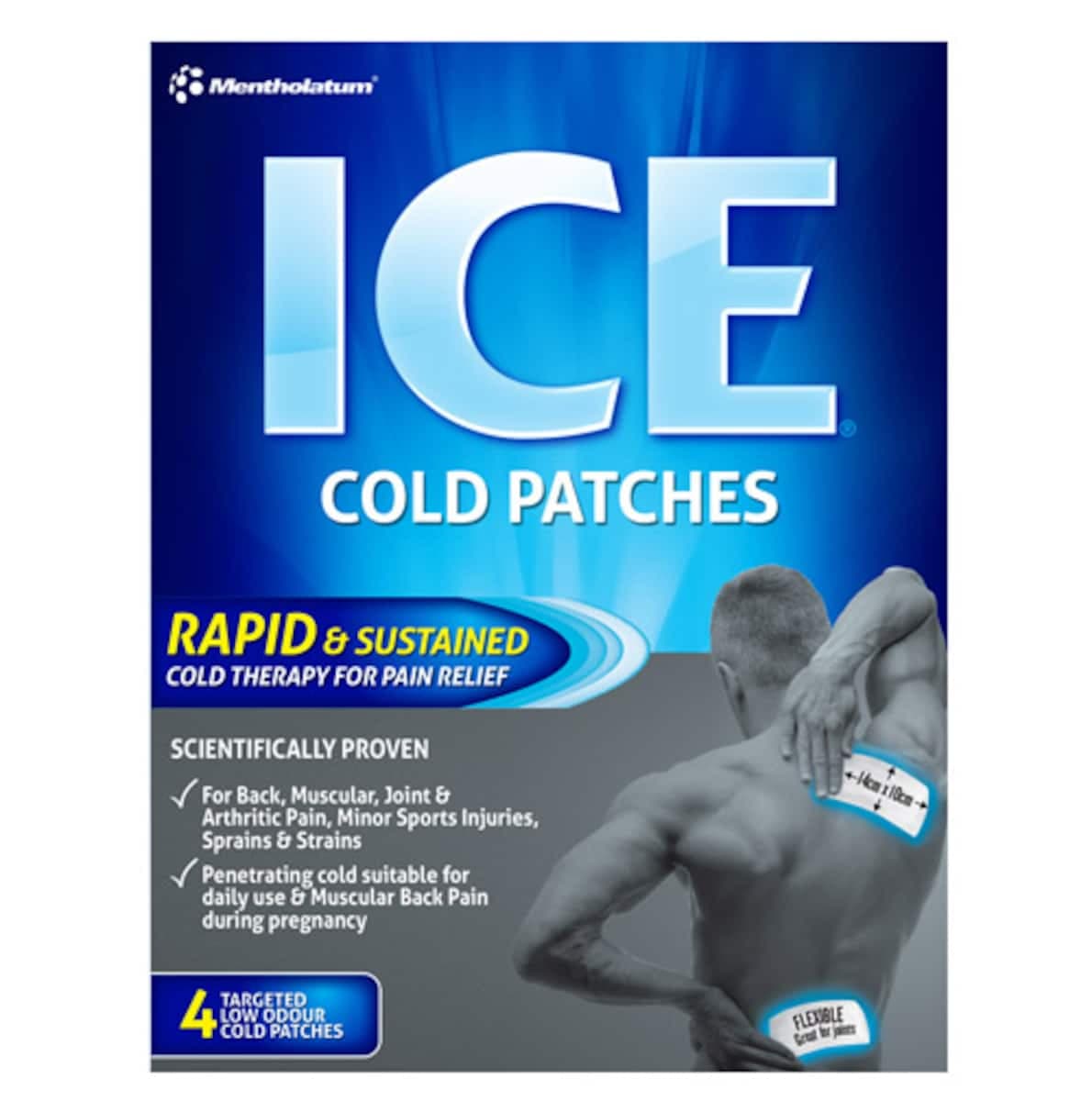 Mentholatum Ice Cold Pain Relief Patches 4 Pack