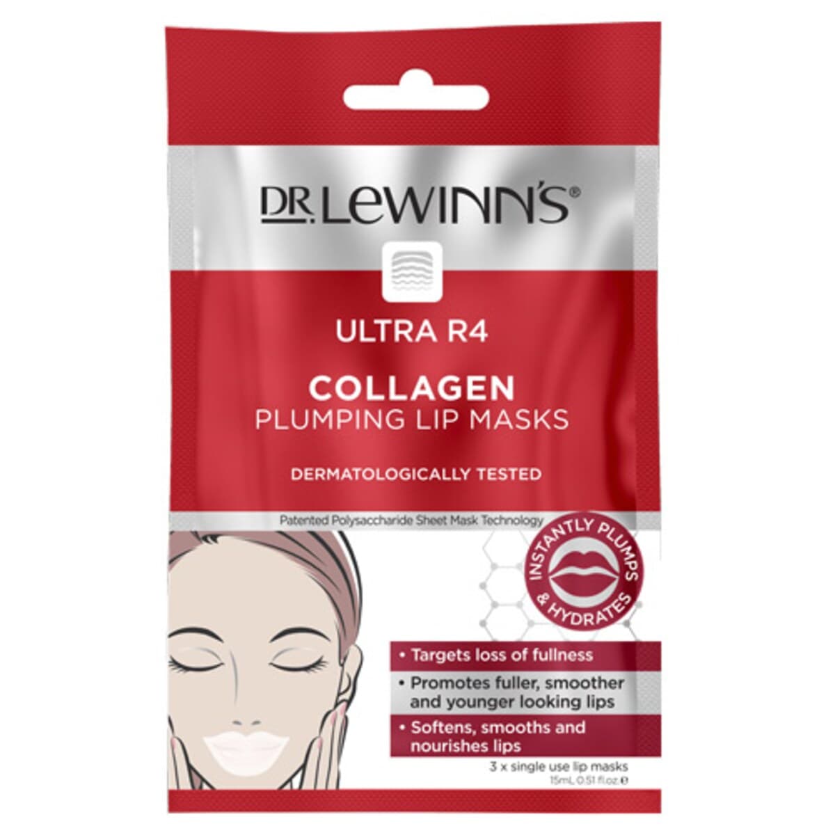 Dr Lewinns Ultra R4 Lip Plumping Mask 3 Pack