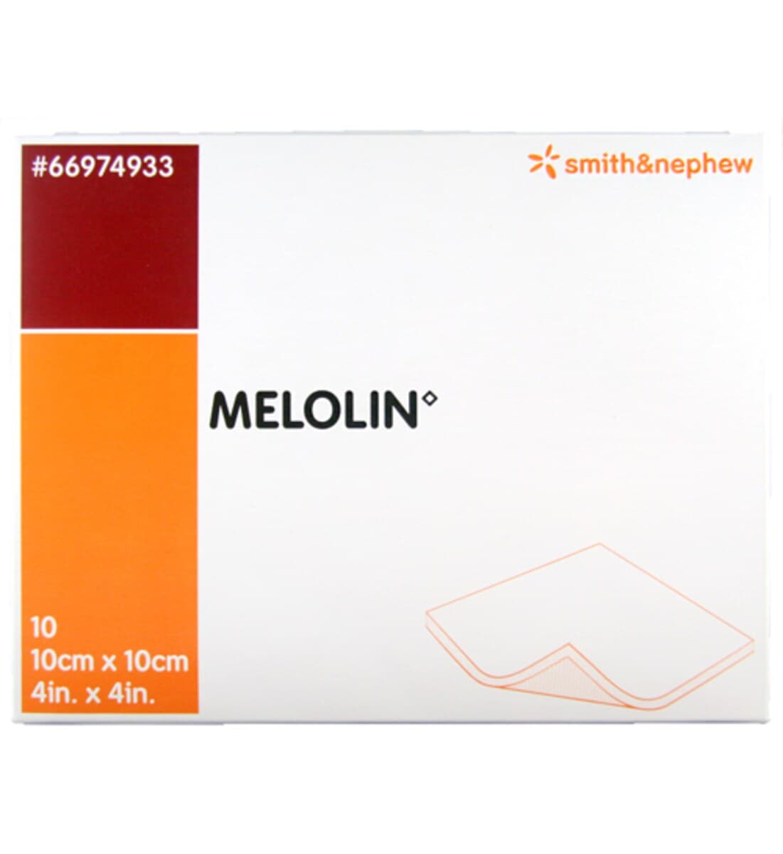 Melolin Absorbent Dressing 10Cm X 10Cm 10 Pack By Smith & Nephew