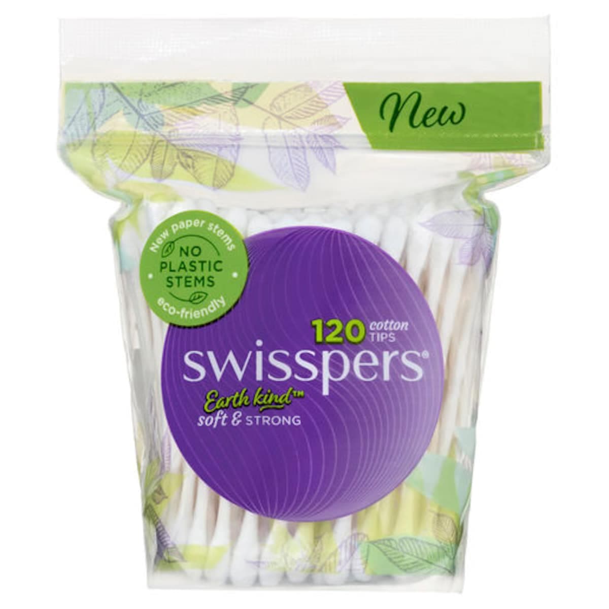 Swisspers Cotton Tips Paper Stems 120 Pack