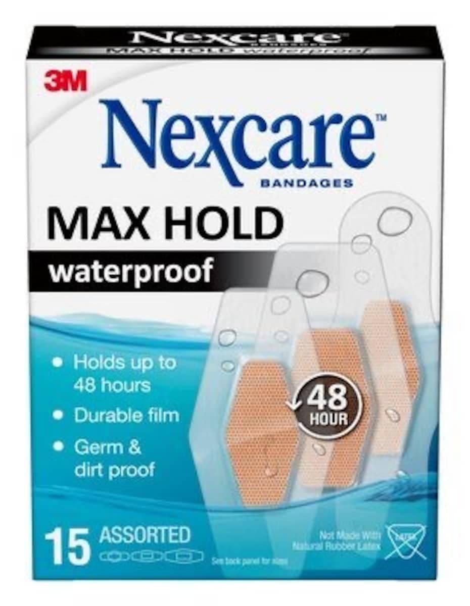 Nexcare Max Hold Waterproof Bandages Assorted 15 Pack