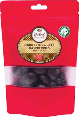 Naked Chocolate Co. Dark Chocolate Freeze Dried Raspberries 100G