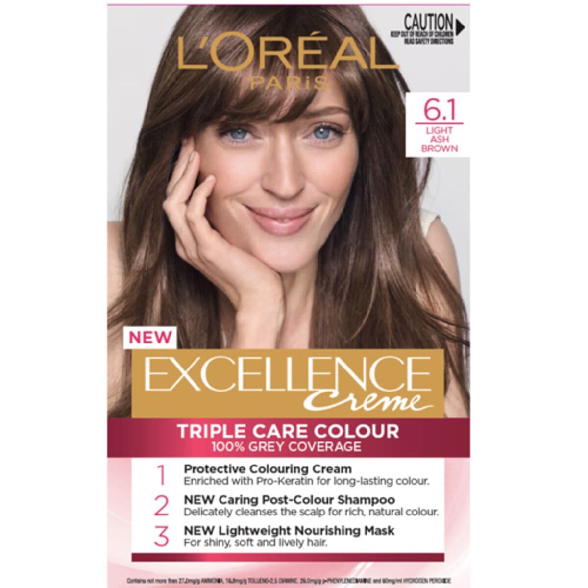 L'Oreal Excellence Creme 6.1 Light Ash Brown Hair Colour