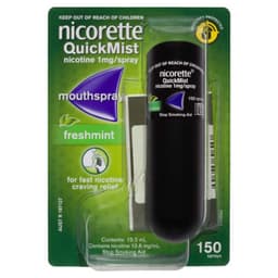 Nicorette Quit Smoking Quickmist Nicotine Mouth Spray Freshmint 150 Sprays