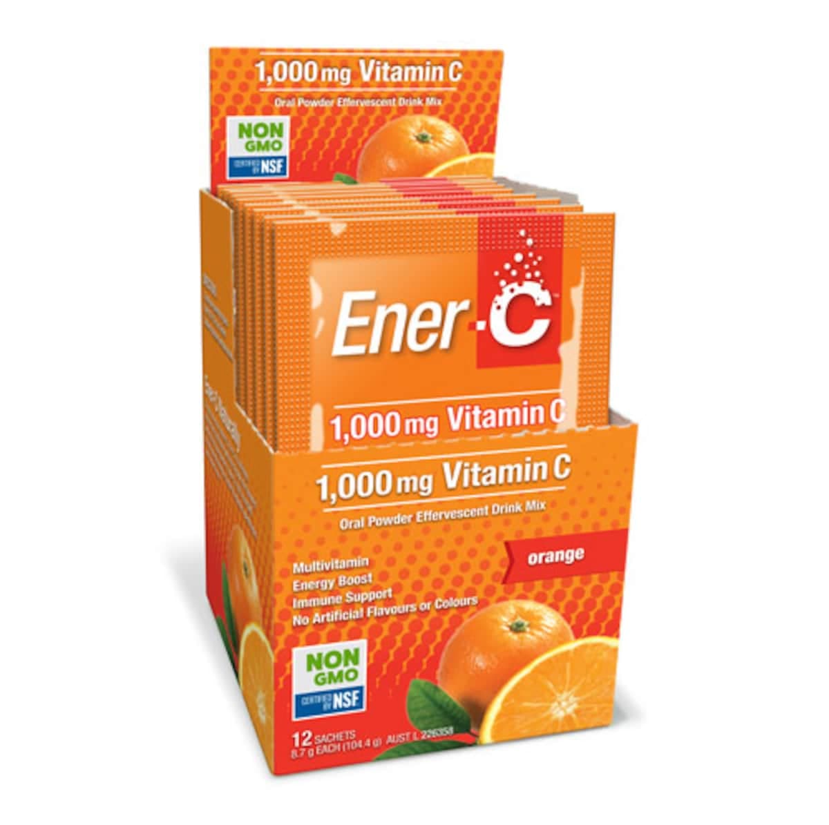 Ener-C 1000Mg Vitamin C Orange Flavour 12 Sachets