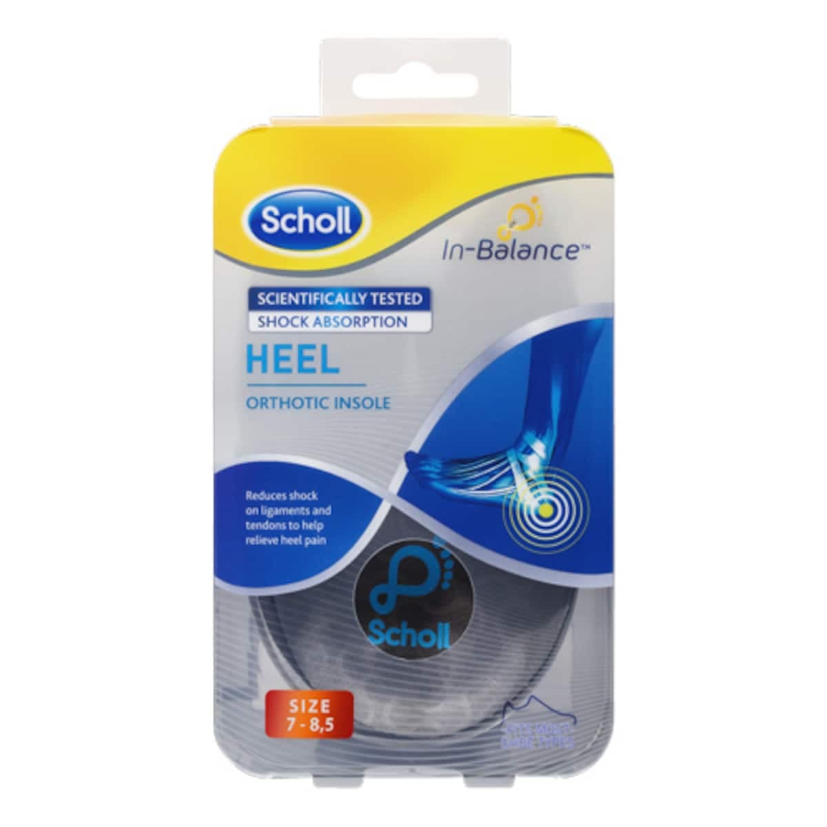 Scholl In-Balance Heel & Ankle Orthotic Insole Medium