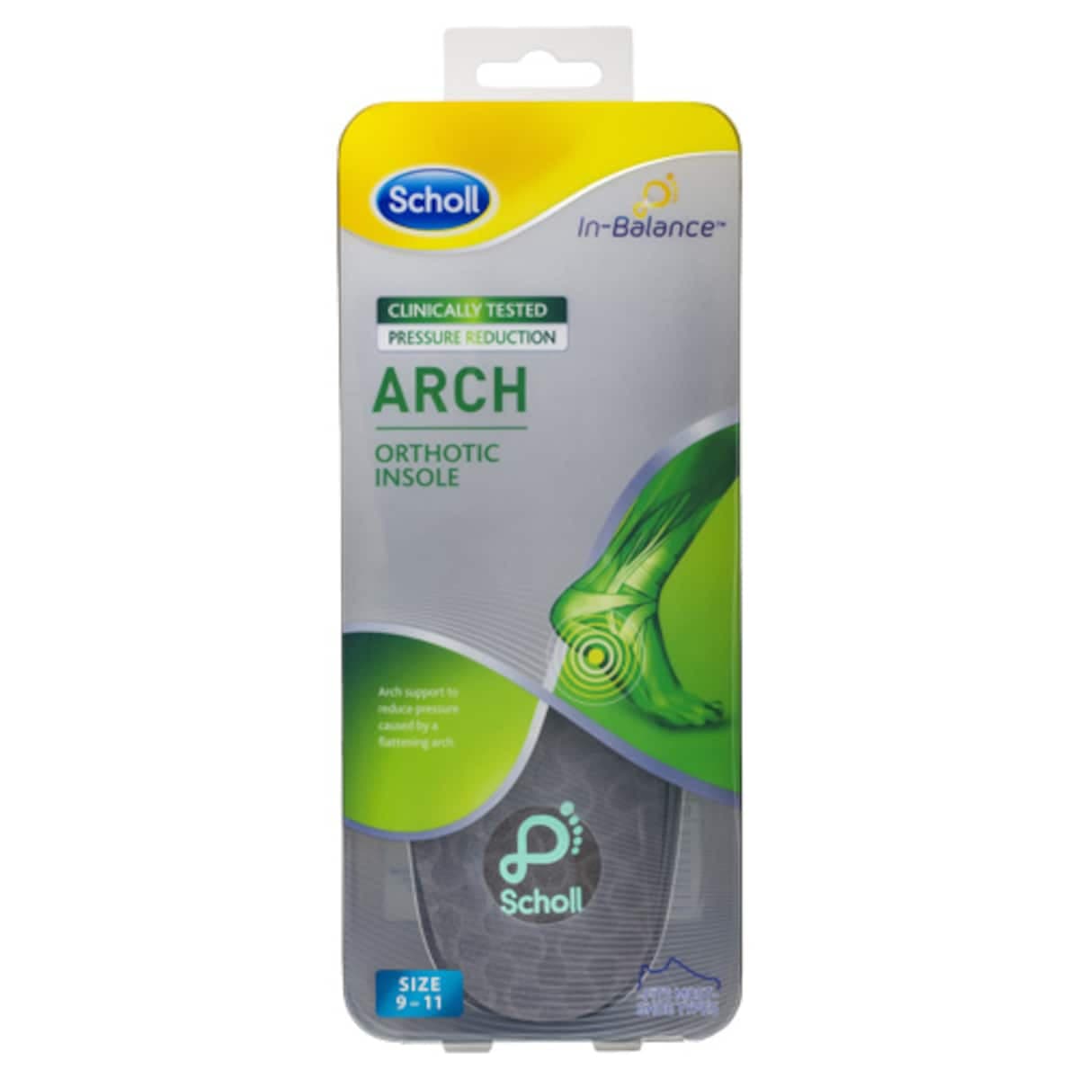 Scholl In-Balance Ball Of Foot & Arch Orthotic Insole Large