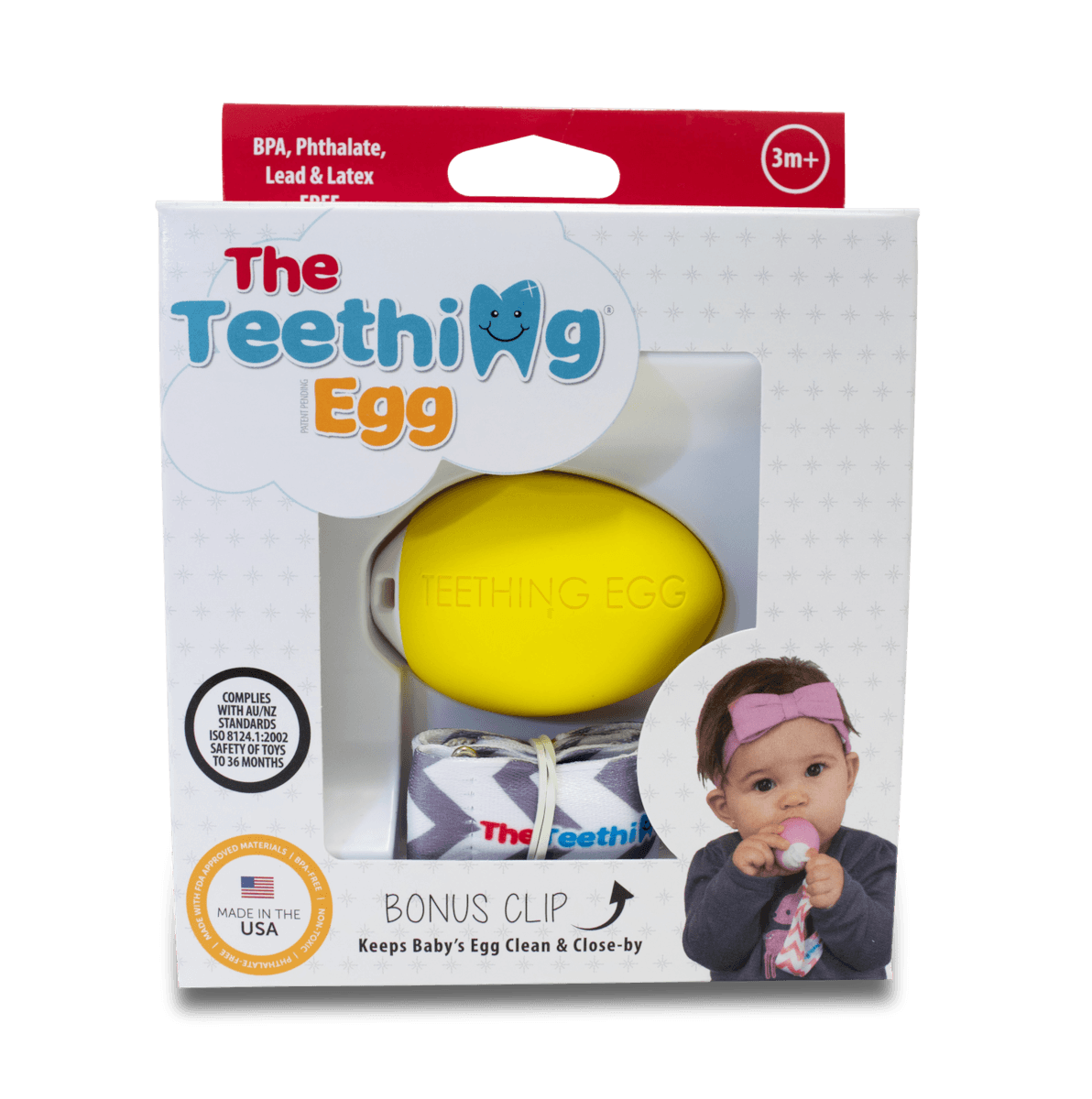 The Teething Egg Yellow With Bonus Clip