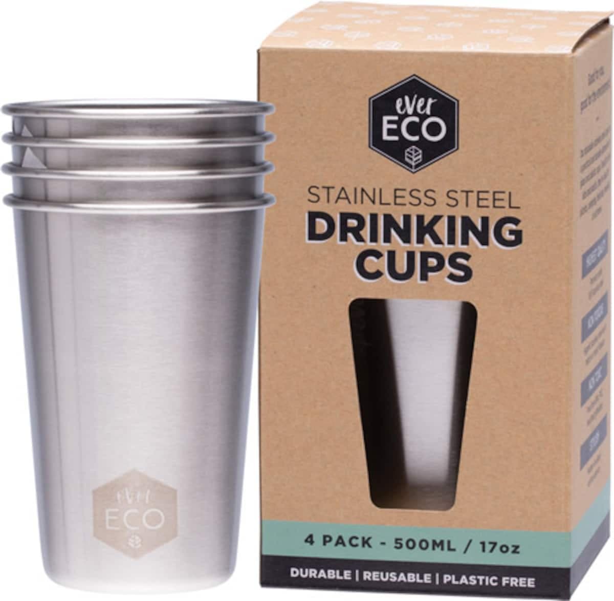 Thumbnail Ever Eco Stainless Steel Drinking Cups 500Ml X 4