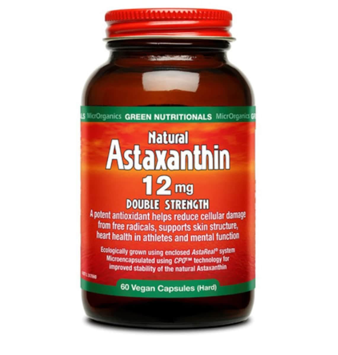 Green Nutritionals Natural Astaxanthin 12Mg 60 Vegan Caps