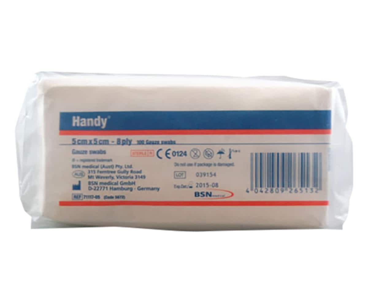 Handy Gauze Swabs Sterile 5Cm X 5Cm 100 Pack