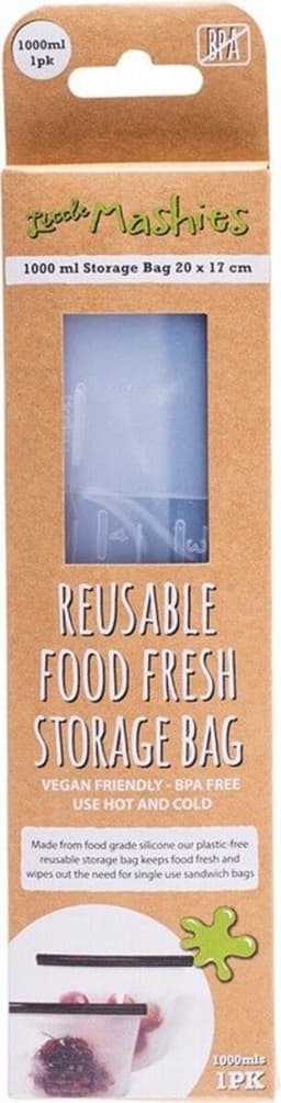 Little Mashies Reusable Food Silicone Storage Bag Large (1000Ml)