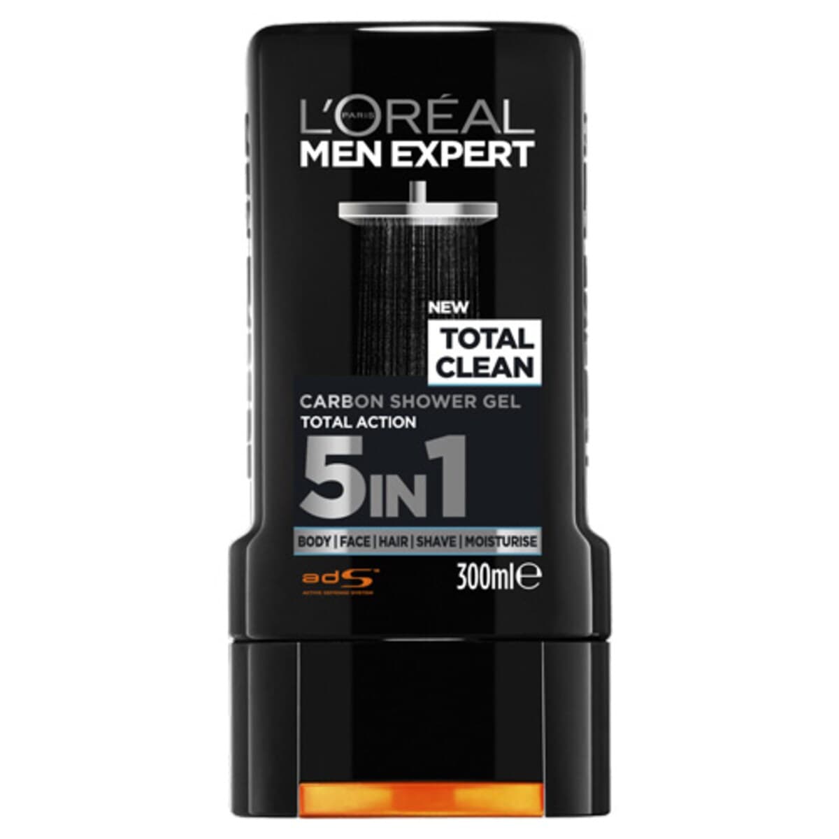 L'Oreal Men Total Clean Carbon Shower Gel 300Ml