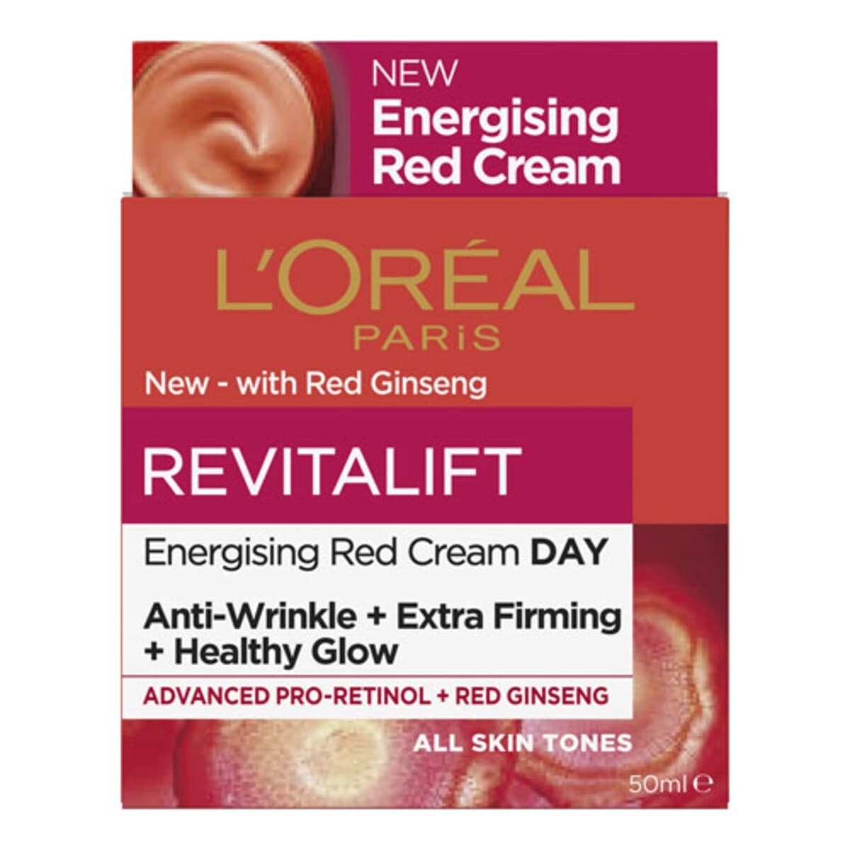 L'Oreal Revitalift Classic Energising Red Day Cream 50Ml