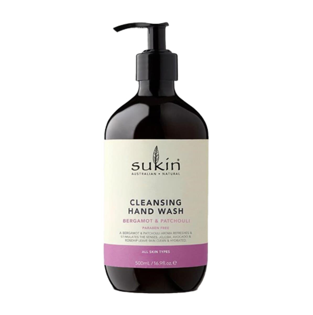 Sukin Cleansing Hand Wash Bergamot & Patchouli 500Ml