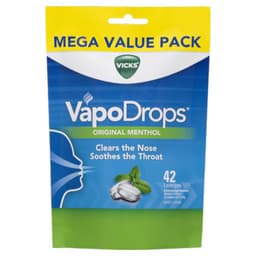 Vicks Vapodrops Original Menthol Lozenges 42 Pack