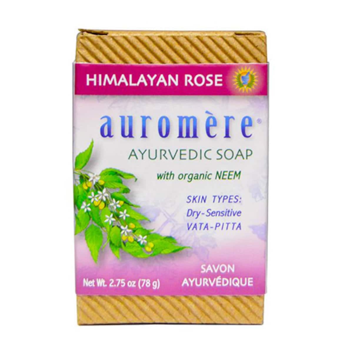 Auromere Ayurvedic Neem Soap Himalayan Rose 78G