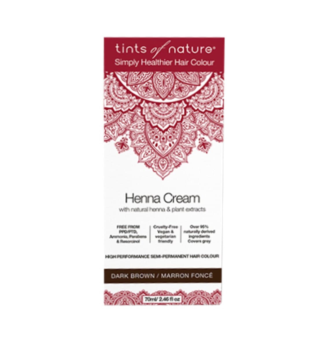 Tints Of Nature Henna Cream Dark Brown 70Ml