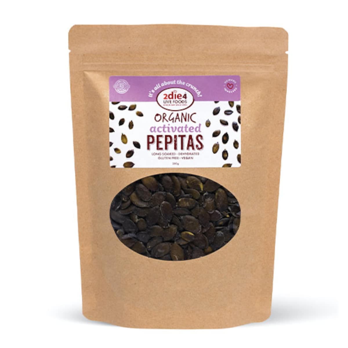 2Die4 Organic Activated Vegan Pepitas 250G