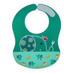 Marcus & Marcus Wide Coverage Silicone Baby Bib Green