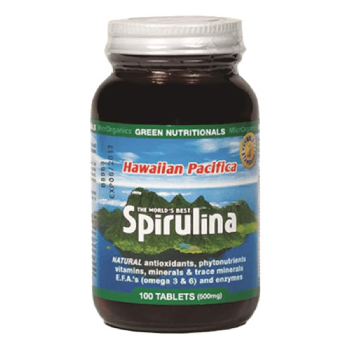 Green Nutritionals Hawaiian Pacifica Spirulina 100 Tablets