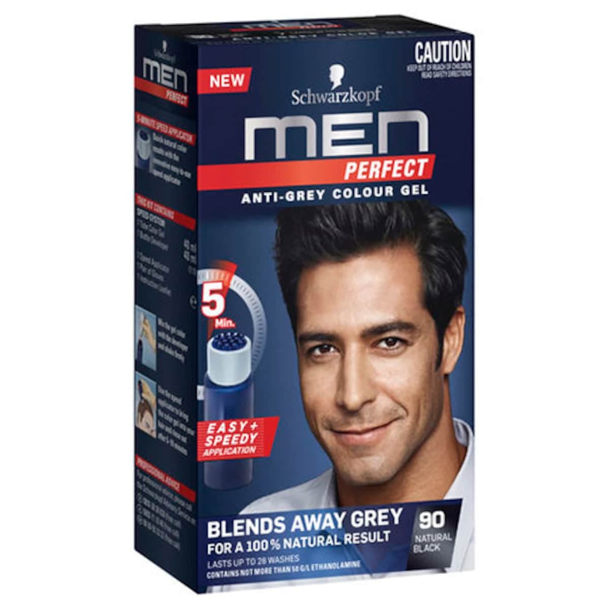 Schwarzkopf Men Perfect Anti-Grey Colour Gel 90 Black