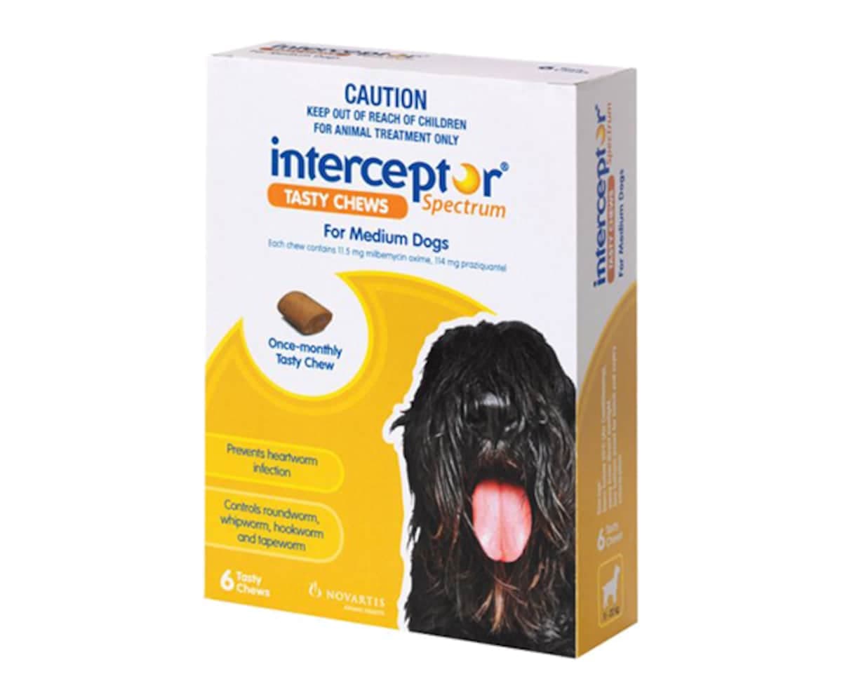 Interceptor Spectrum Yellow Medium 11-22Kg 6 Tasty Chews