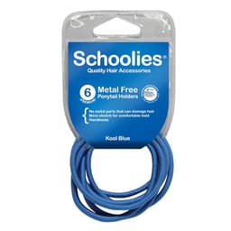 Schoolies #Sc462 Metal Free Ponytail Holders Kool Blue 6 Pack