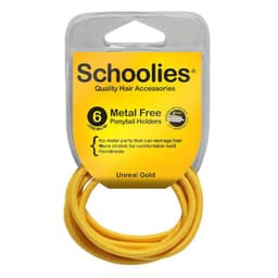 Schoolies #Sc466 Metal Free Ponytail Holders Unreal Gold 6 Pack