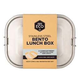 Ever Eco Stainless Steel Bento Lunch Box 2 Compartment With Removable Divider 1400Ml