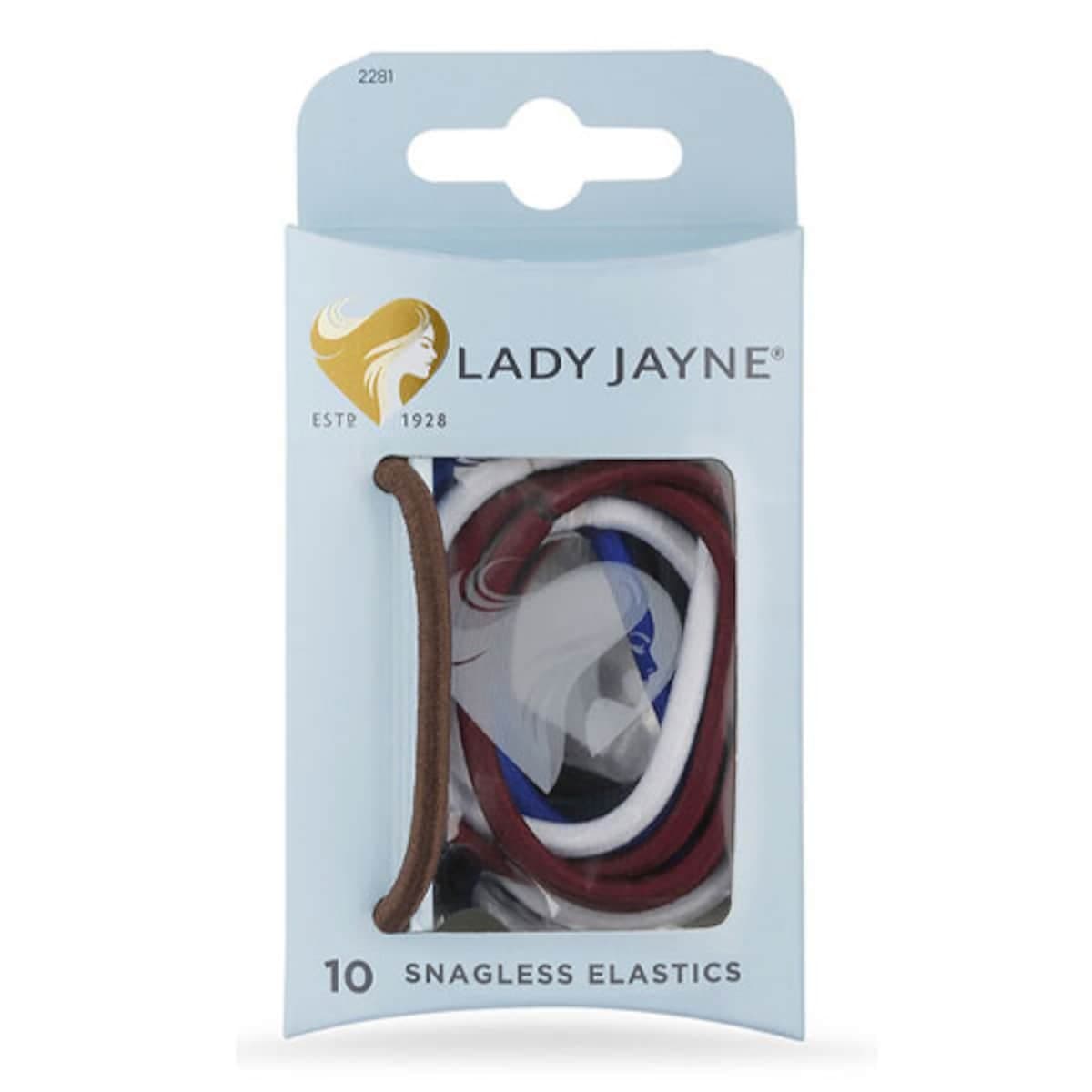 Lady Jayne Snagless Elastics Thick Assorted 10 Pack (Colours Selected At Random)