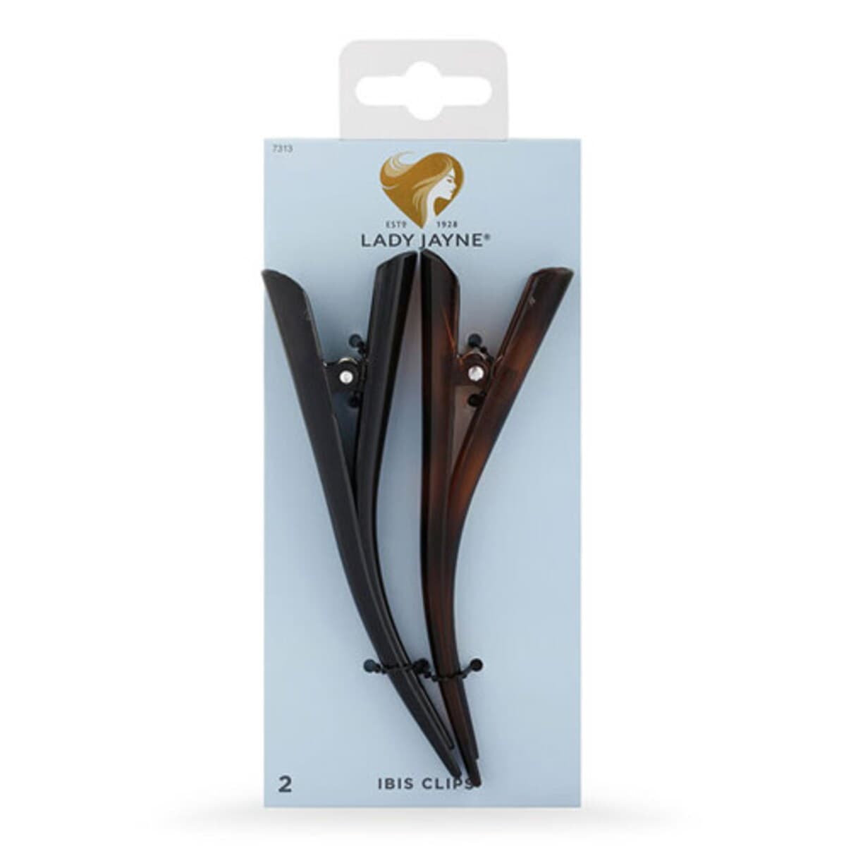 Lady Jayne Ibis Clips Shell & Black 12Cm 2 Pack