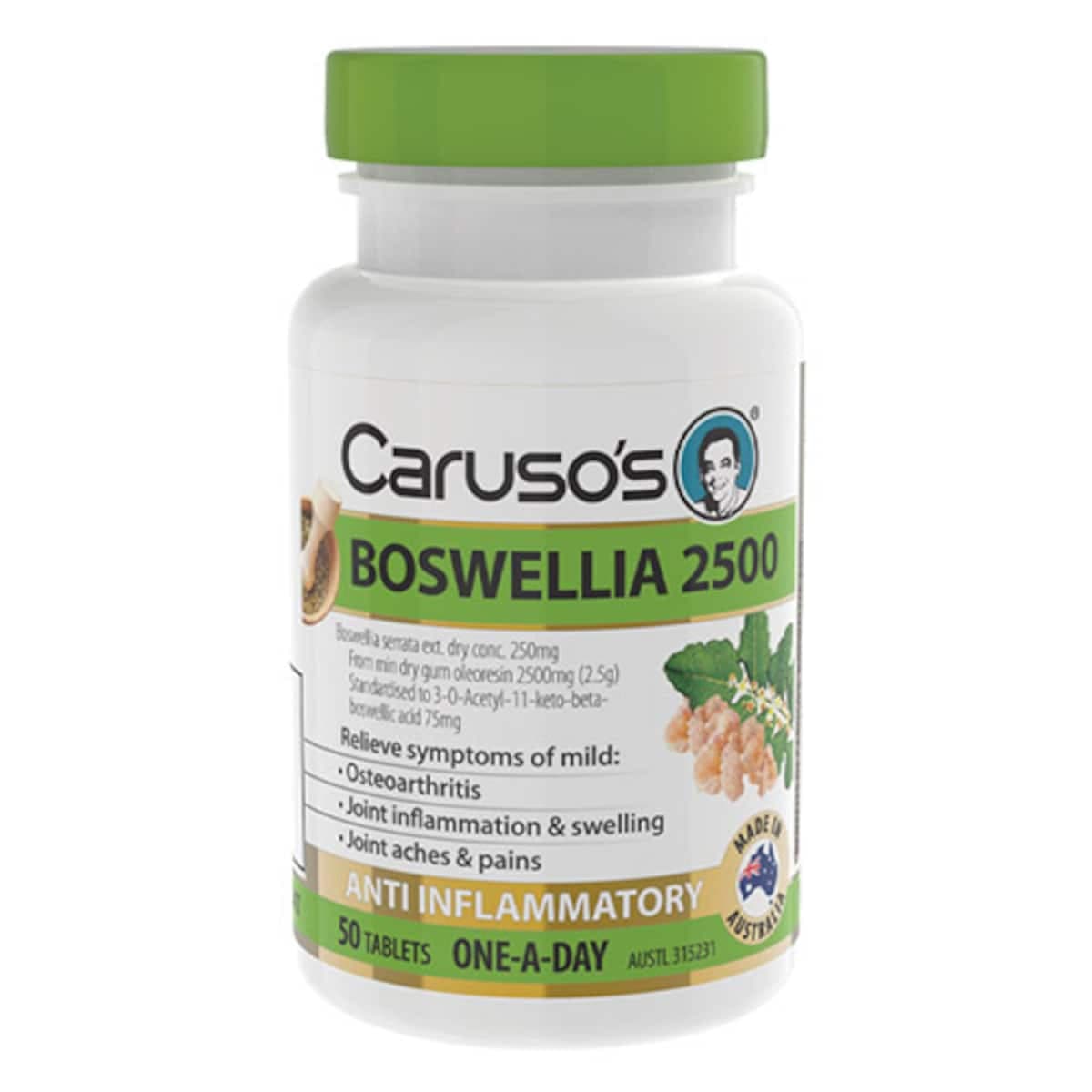 Thumbnail Carusos Boswellia 2500 Anti-Inflammatory 50 Tablets