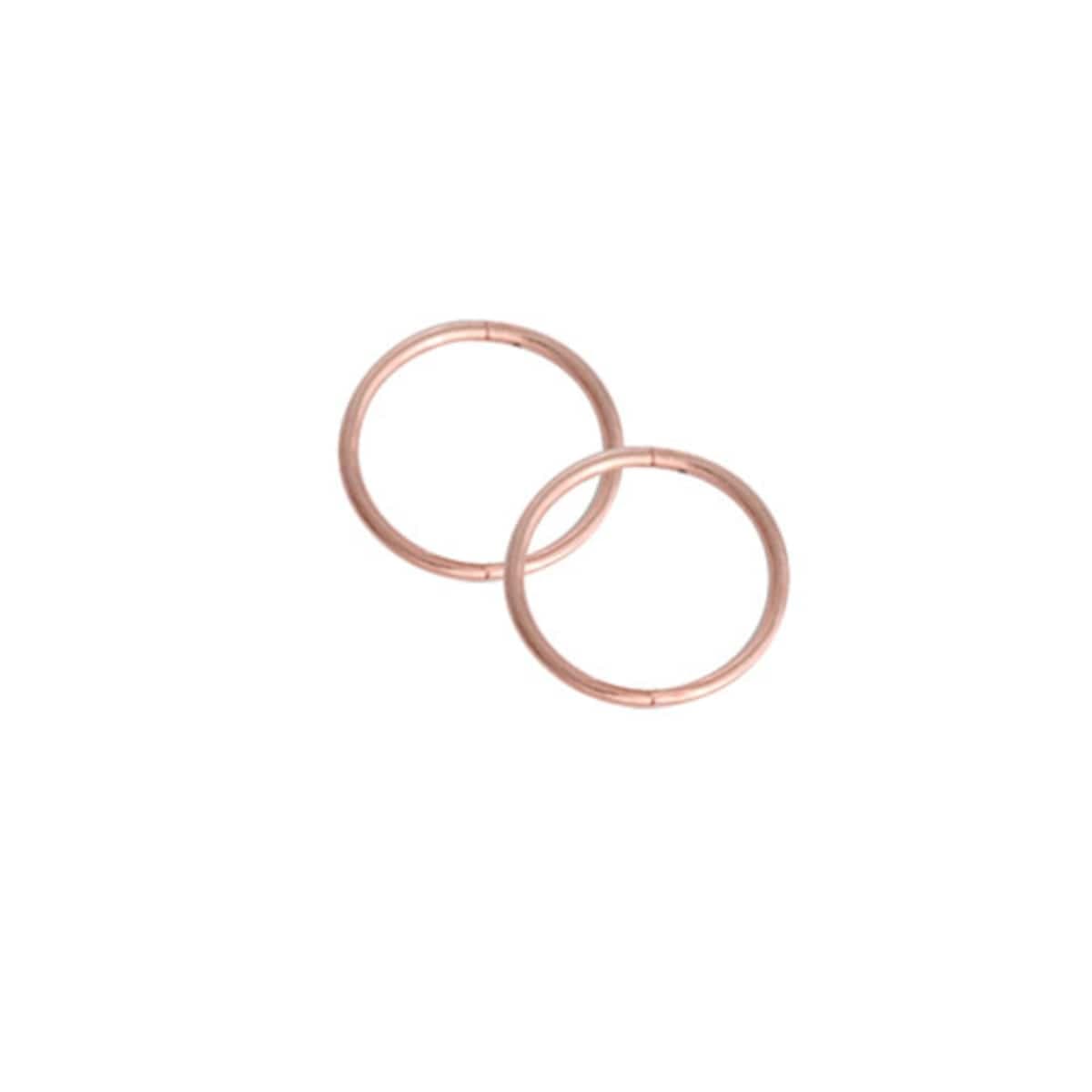 Studex Plain Medium 14Mm Sleeper Earring Rose Gold 1 Pair